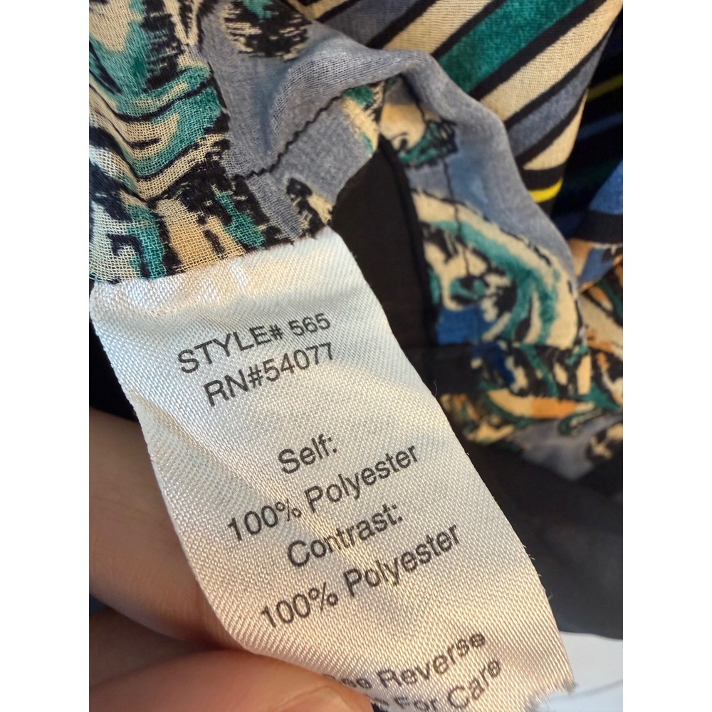 Cabi Womens Mixed Media Sleeveless Top Style 565 Animal Print Stripe Multi Small - Picture 4 of 6